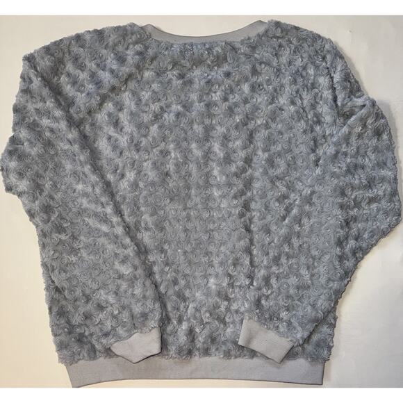 Eyelash Couture Gray Soft Fluff Sweatshirt - XL - Picture 6 of 6